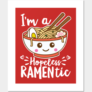 I'm a Hopeless Ramentic Funny Ramen Pun Kawaii Posters and Art